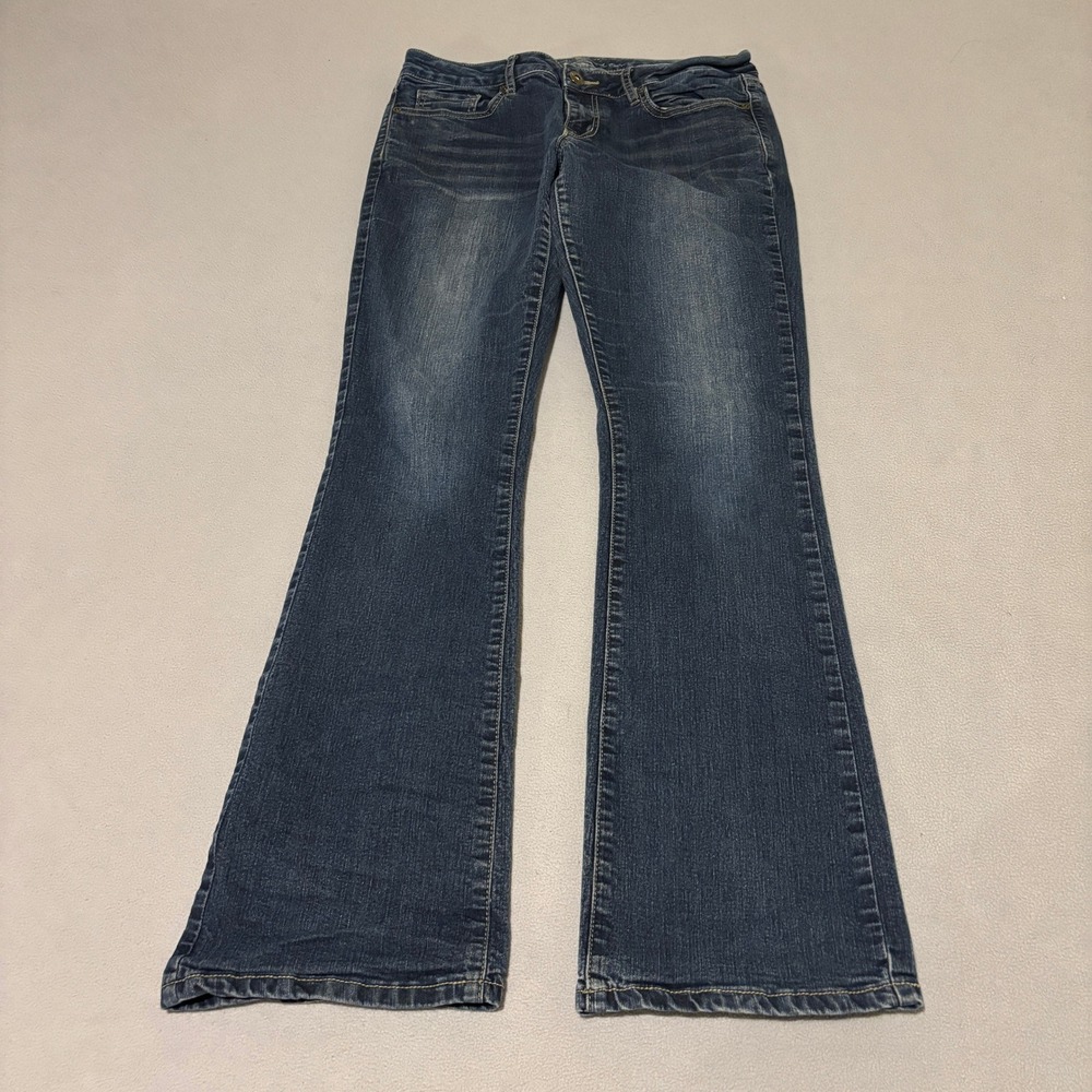 Warehouse One Womens Size 29 Baby Bootcut Jeans Dark Wash Mid Rise Denim Regular
